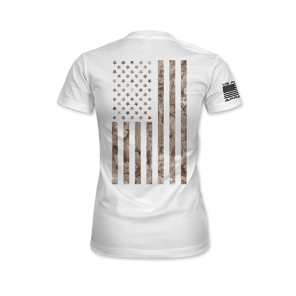 Camo American Flag Back Print T-Shirt