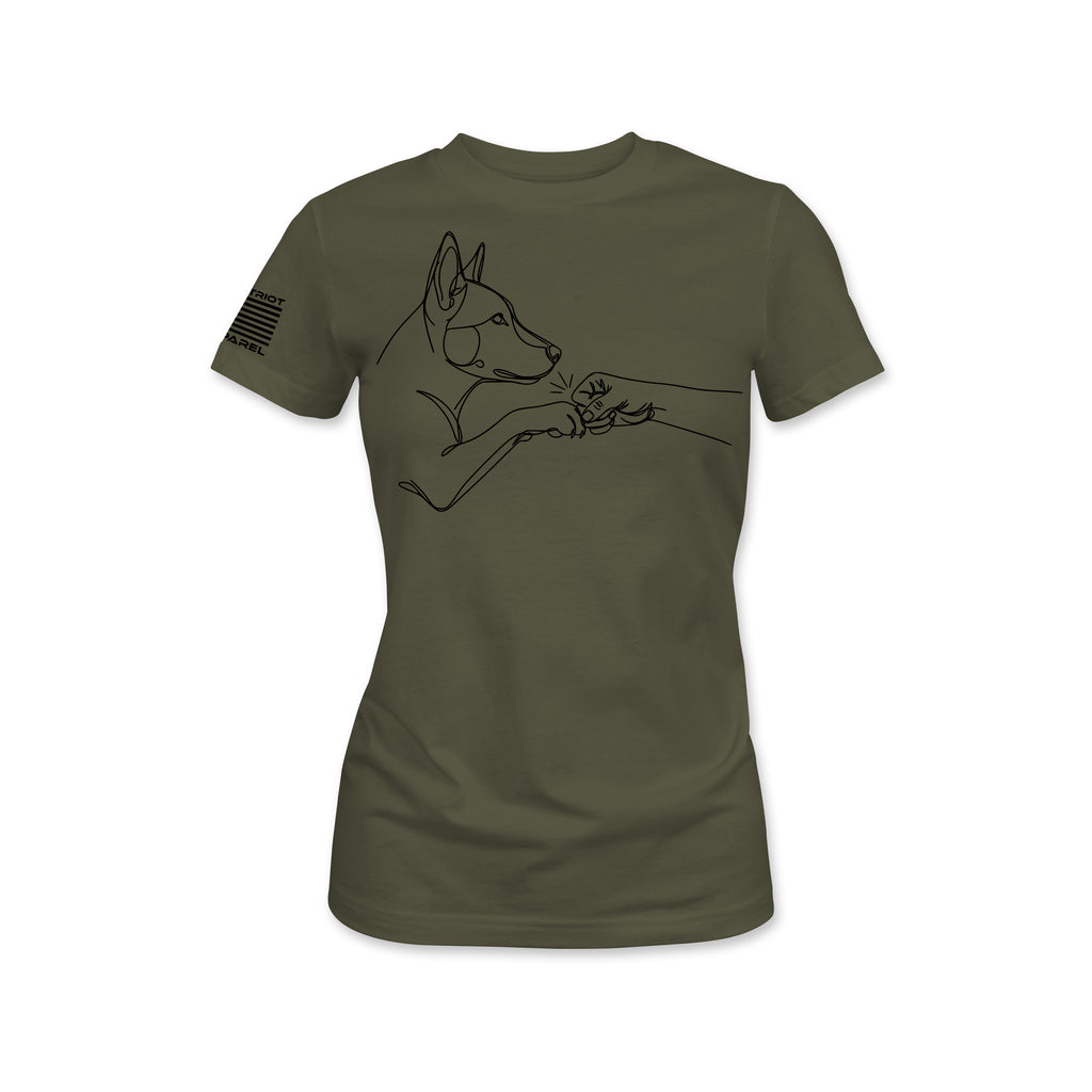 Dog and Human Line Art Women's Tee
