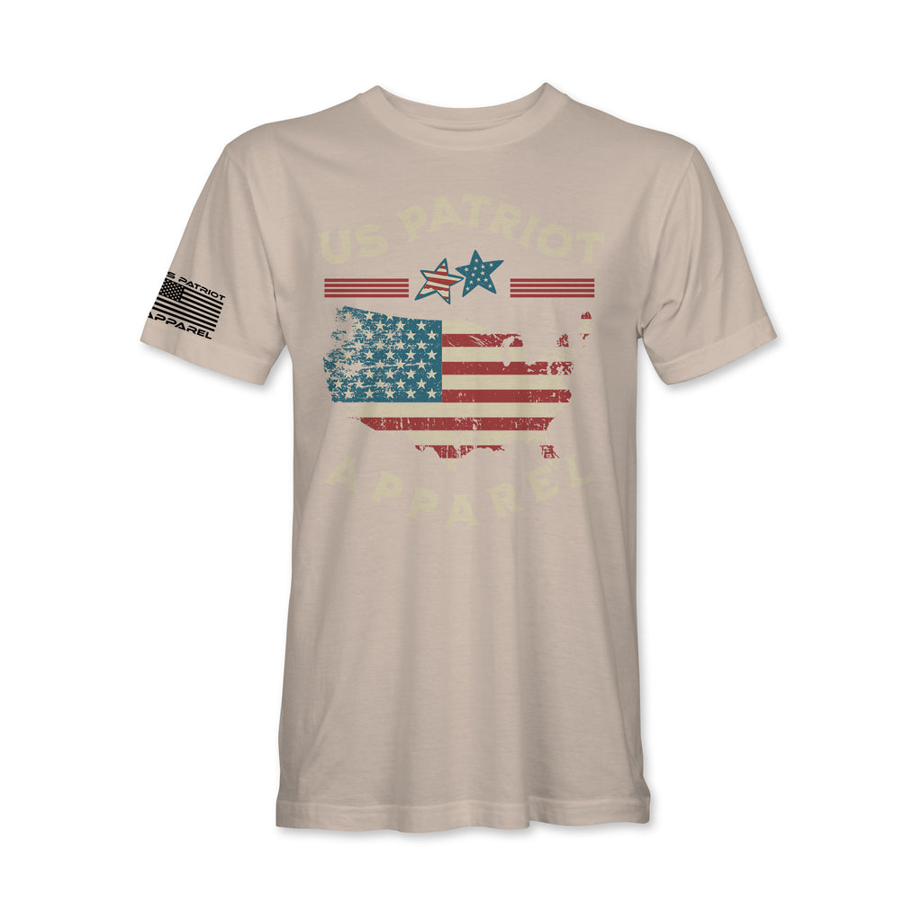 USA Flag Distressed Map Graphic T-Shirt
