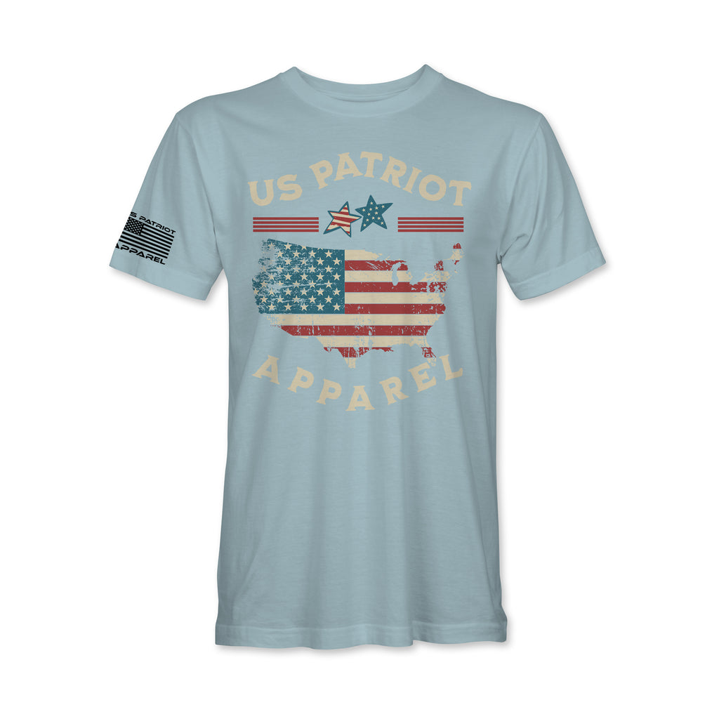 USA Flag Distressed Map Graphic T-Shirt