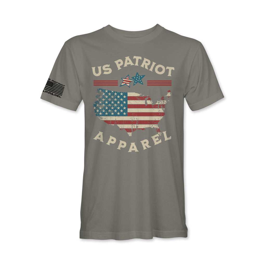 USA Flag Distressed Map Graphic T-Shirt