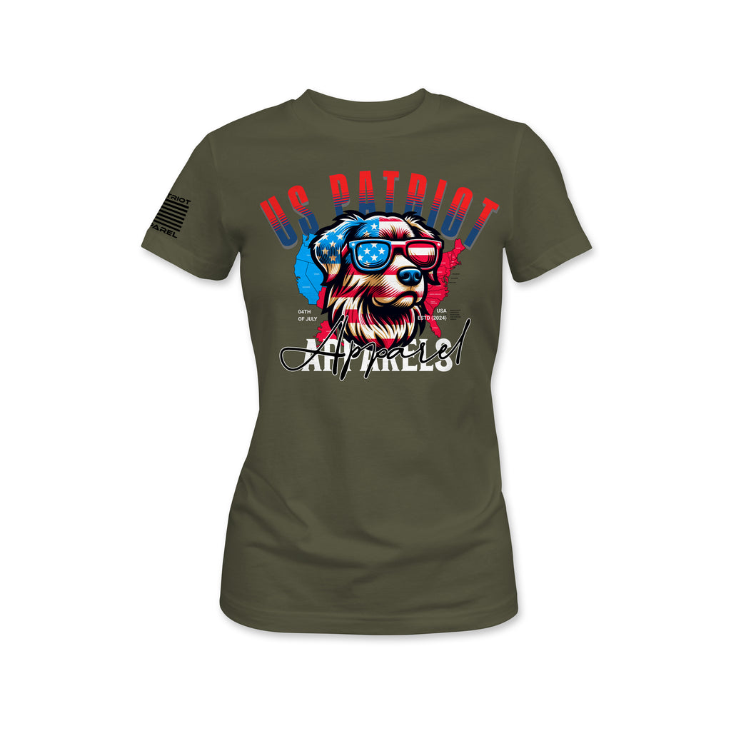 Patriotic Dog Graphic Women's Tee